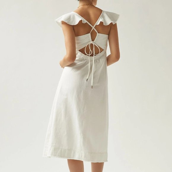 Anthropologie X Pilcro flutter sleeve midi dress - Picture 4 of 5